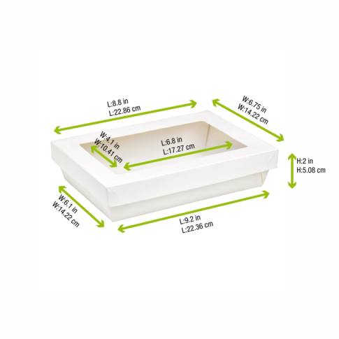 cardboard box with window lid 1500ml   H50mm