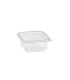 Barquette plastique PET rectangulaire transparente avec couvercle attaché  195x130mm H65mm 1000ml