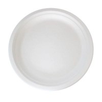 Assiette ronde blanche en pulpe