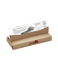 Greaseproof white paper with newsprint design in dispenser box